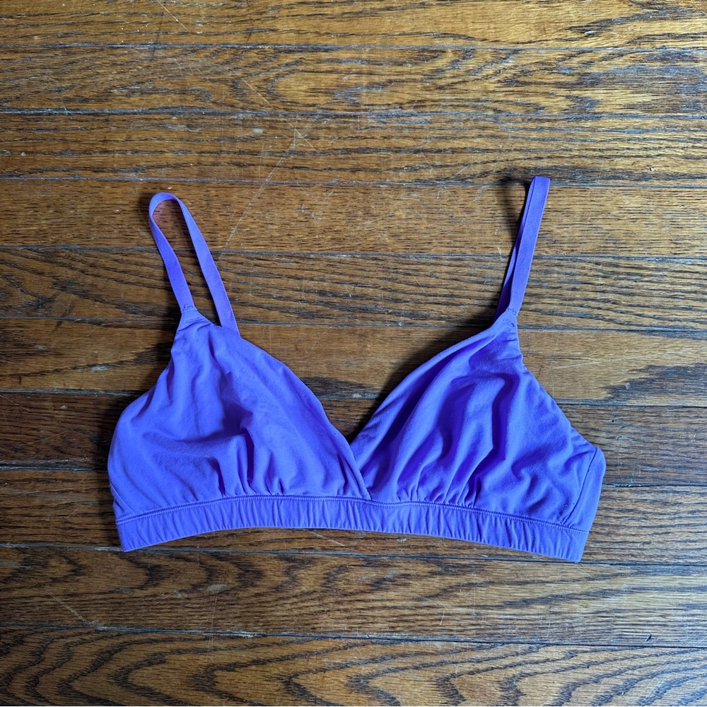 Neon purple skins triangle crossover  jelly bra medium